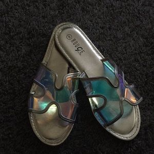 Metallic sandals size 8 women